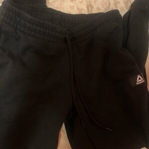 Reebok Black Athletic Sweatpants with Elastic Waistband